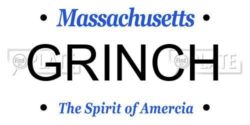GRINCH Massachusetts License Plate
