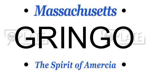 GRINGO Massachusetts License Plate