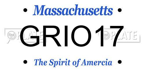 GRIO17 Massachusetts License Plate