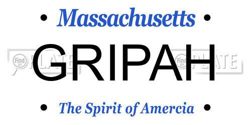 GRIPAH Massachusetts License Plate