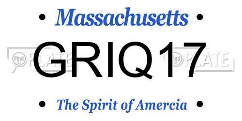 GRIQ17 Massachusetts License Plate