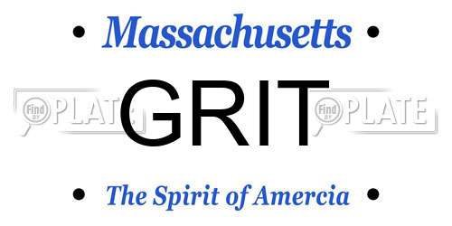 GRIT Massachusetts License Plate