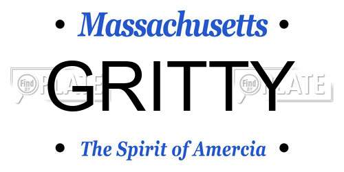 GRITTY Massachusetts License Plate