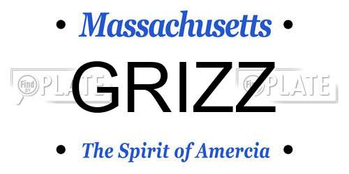 GRIZZ Massachusetts License Plate