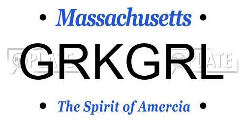 GRKGRL Massachusetts License Plate