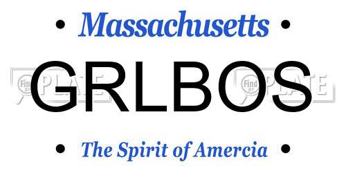 GRLBOS Massachusetts License Plate