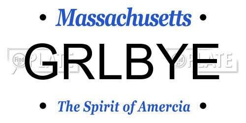 GRLBYE Massachusetts License Plate