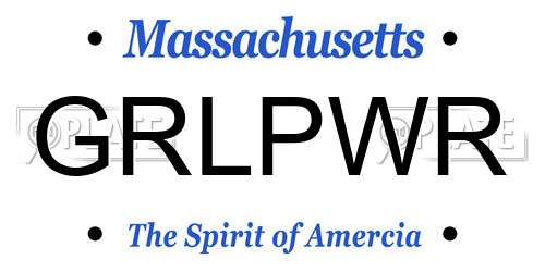 GRLPWR Massachusetts License Plate