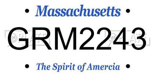 GRM2243 Massachusetts License Plate