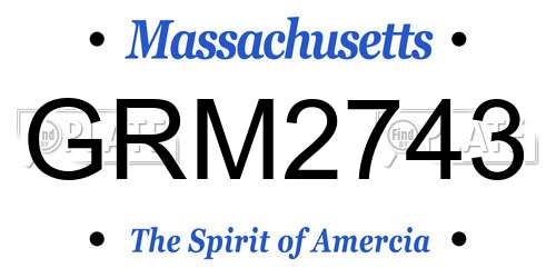 GRM2743 Massachusetts License Plate