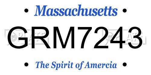 GRM7243 Massachusetts License Plate
