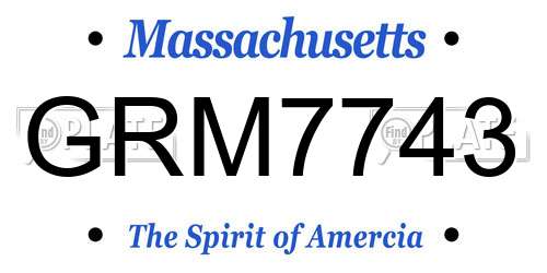 GRM7743 Massachusetts License Plate