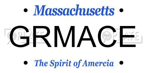 GRMACE Massachusetts License Plate