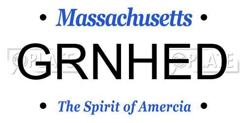 GRNHED Massachusetts License Plate