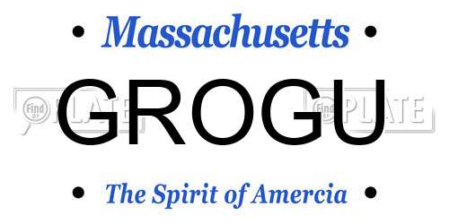 GROGU Massachusetts License Plate
