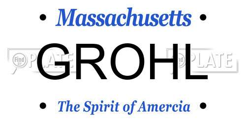 GROHL Massachusetts License Plate