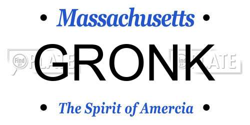 GRONK Massachusetts License Plate