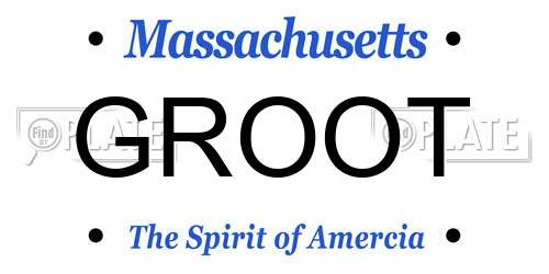 GROOT Massachusetts License Plate