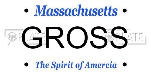 GROSS Massachusetts License Plate