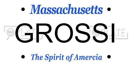 GROSSI Massachusetts License Plate