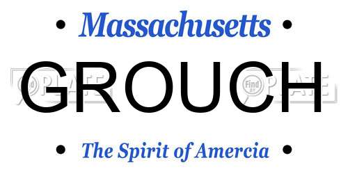 GROUCH Massachusetts License Plate