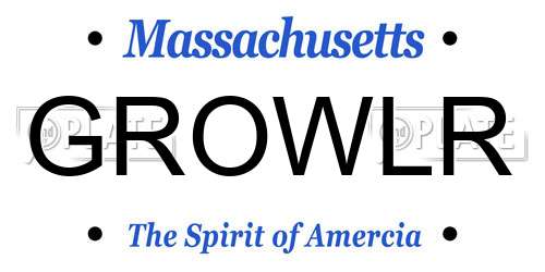 GROWLR Massachusetts License Plate