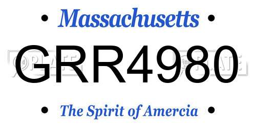 GRR4980 Massachusetts License Plate