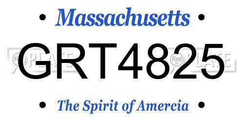 GRT4825 Massachusetts License Plate