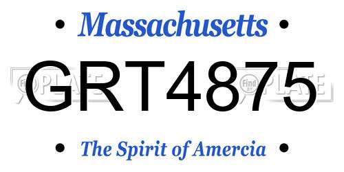 GRT4875 Massachusetts License Plate