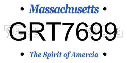 GRT7699 Massachusetts License Plate