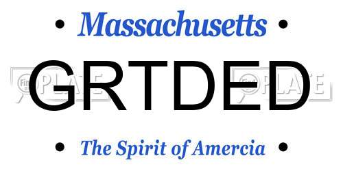 GRTDED Massachusetts License Plate