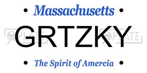 GRTZKY Massachusetts License Plate