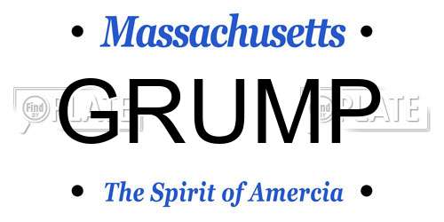 GRUMP Massachusetts License Plate