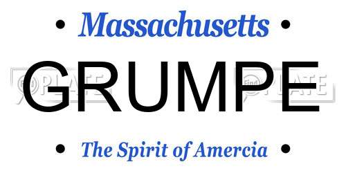 GRUMPE Massachusetts License Plate