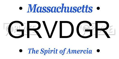 GRVDGR Massachusetts License Plate