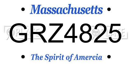 GRZ4825 Massachusetts License Plate