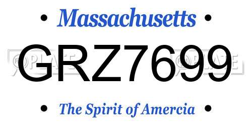 GRZ7699 Massachusetts License Plate
