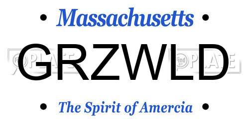 GRZWLD Massachusetts License Plate