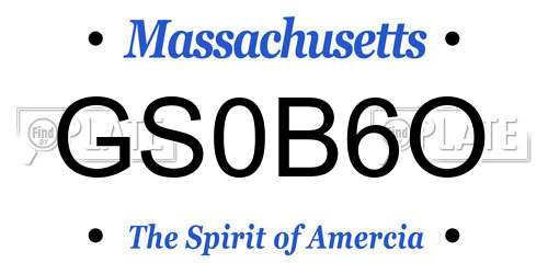 GS0B6O Massachusetts License Plate
