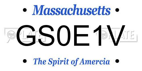 GS0E1V Massachusetts License Plate