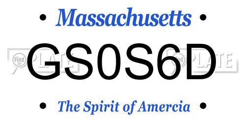 GS0S6D Massachusetts License Plate