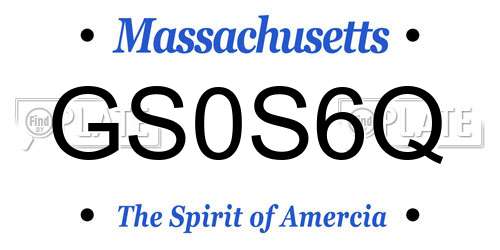 GS0S6Q Massachusetts License Plate