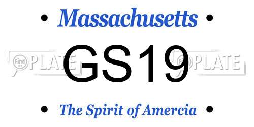 GS19 Massachusetts License Plate
