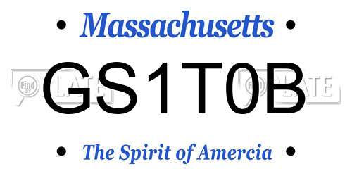 GS1T0B Massachusetts License Plate