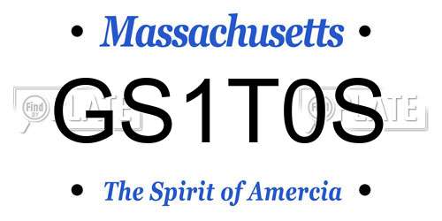 GS1T0S Massachusetts License Plate