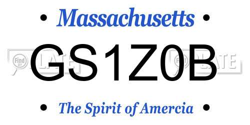 GS1Z0B Massachusetts License Plate