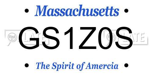 GS1Z0S Massachusetts License Plate
