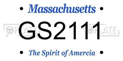 GS2111 Massachusetts License Plate
