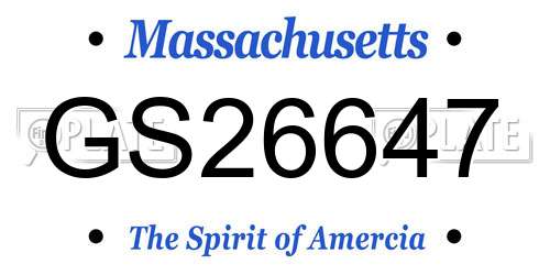GS26647 Massachusetts License Plate