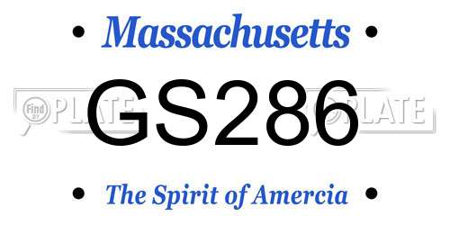GS286 Massachusetts License Plate